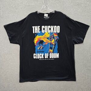 Goosebumps Men‎ Shirt 2XL Black Cuckoo Clock of Doom Graphic Crew Neck